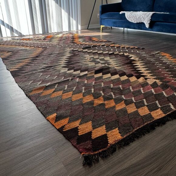 Multicolor Kilim Turkish Wool Area Rug 10 x 6 - Picture 12 of 13